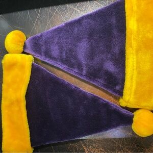 Minnesota Vikings LSU Colors Purple and Yellow Santa Hats No Branding